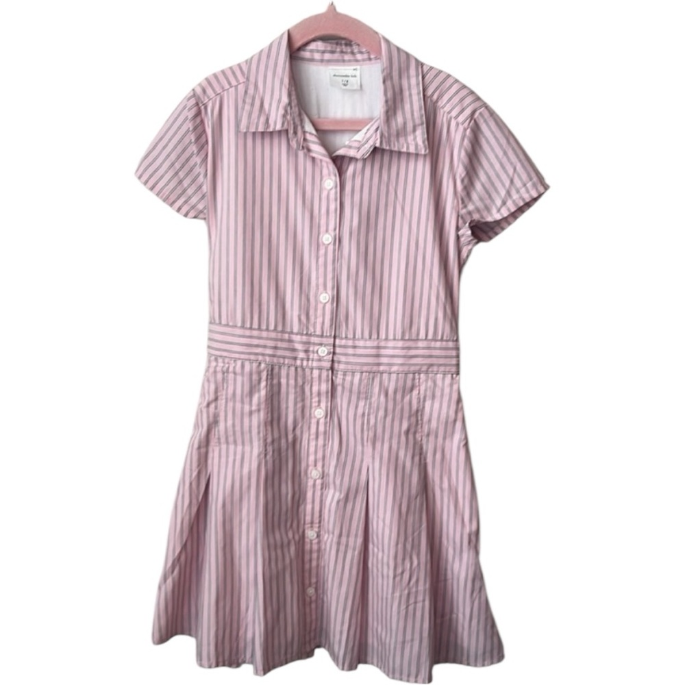 Abercrombie & Fitch Kids Light Pink Striped Shirt Dress Size 7/8